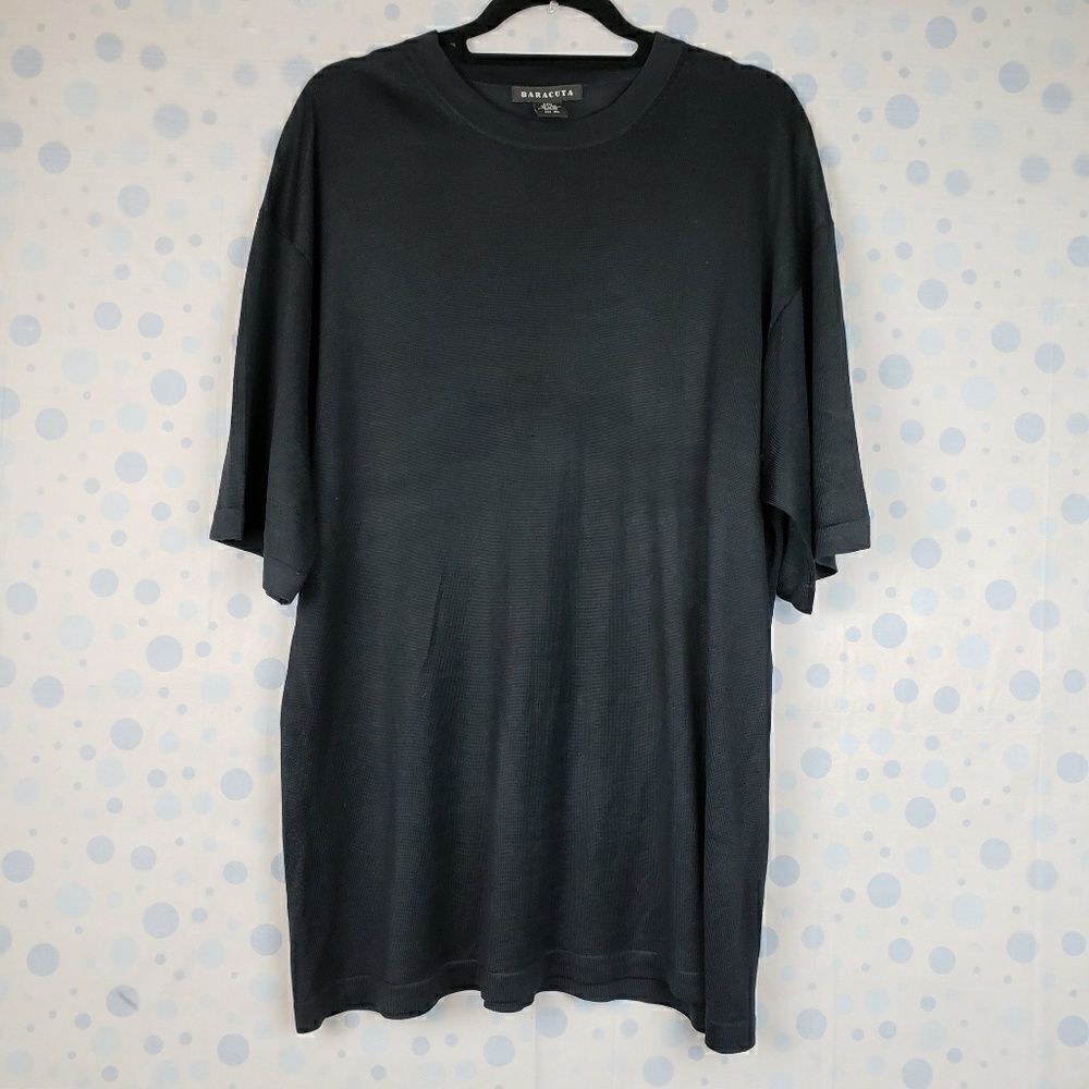 Baracuta black silk short sleeve shirt